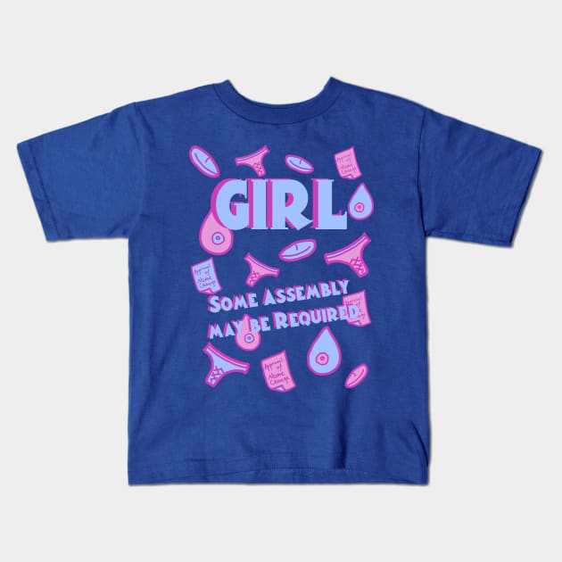 Girl  - Assembly Required Kids T-Shirt by DiamondsandPhoenixFire